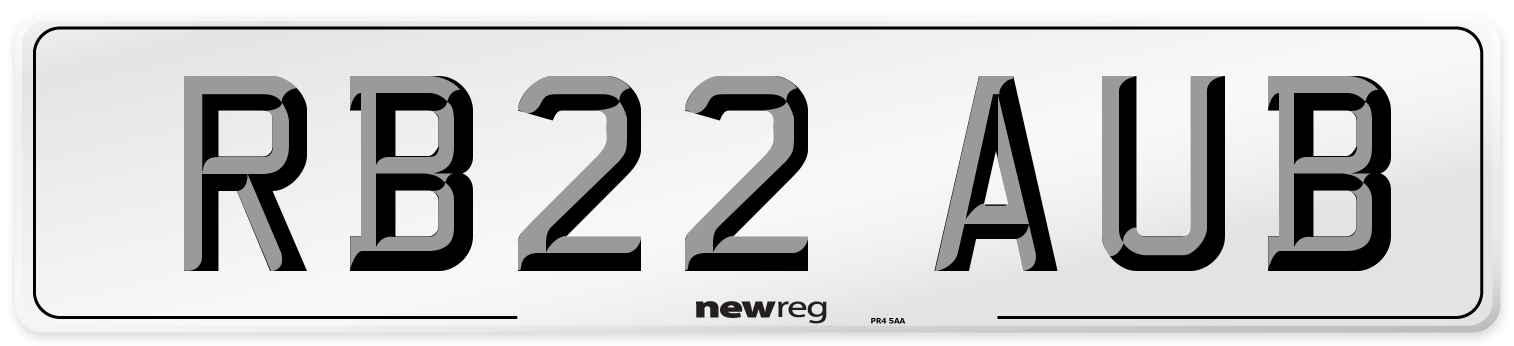 RB22 AUB Number Plate from New Reg